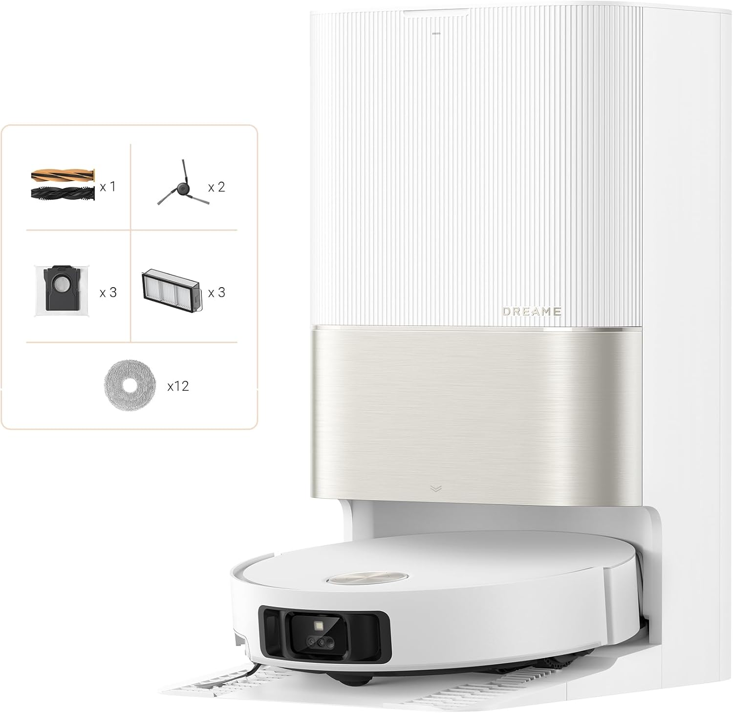 dreame X50 Ultra Complete Robot Vacuum with Mop, 20000Pa, Conquers Obstacles Up to 6CM, Liftable Brush&Mops, 80°C Hot Water Washing, Anti-Tangling, Removable Mop, Dual Flex-Arm, Dirt Detection